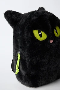 HALLOWEEN FAUX FUR CAT BACKPACK