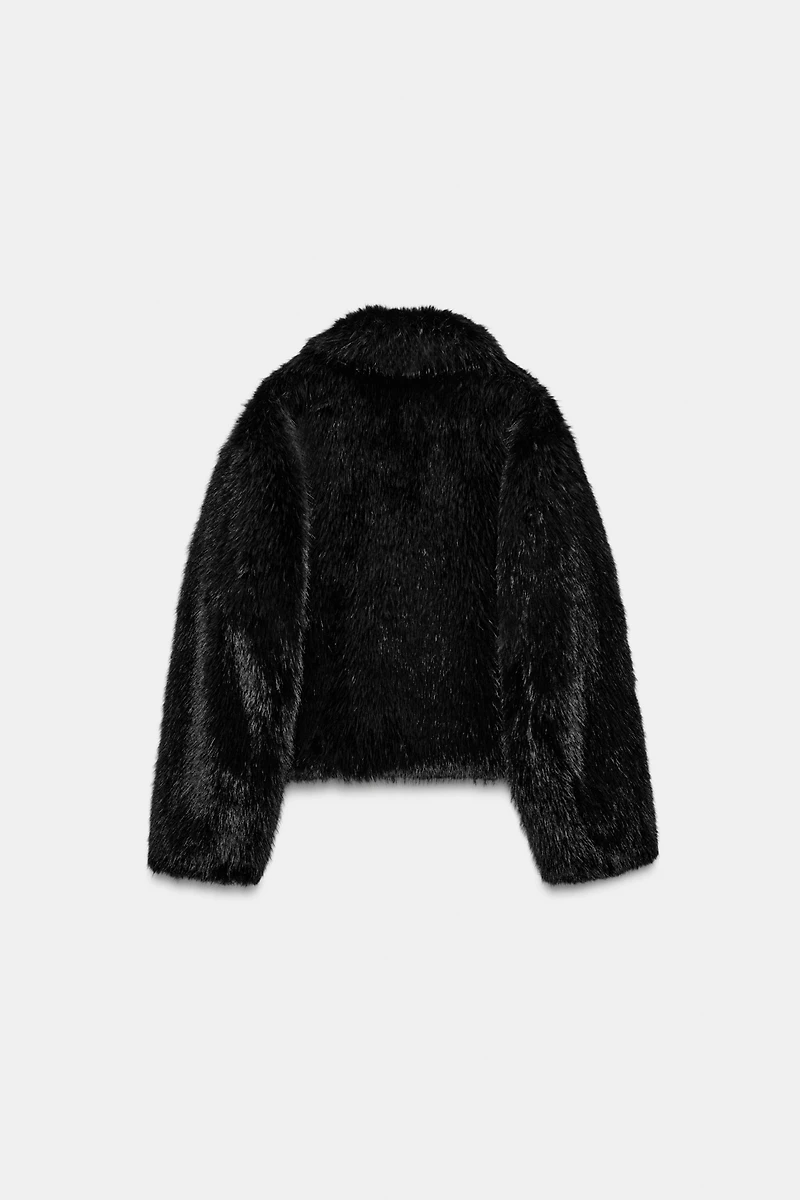SHORT FAUX FUR COAT