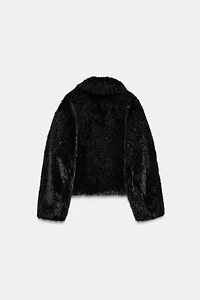 SHORT FAUX FUR COAT