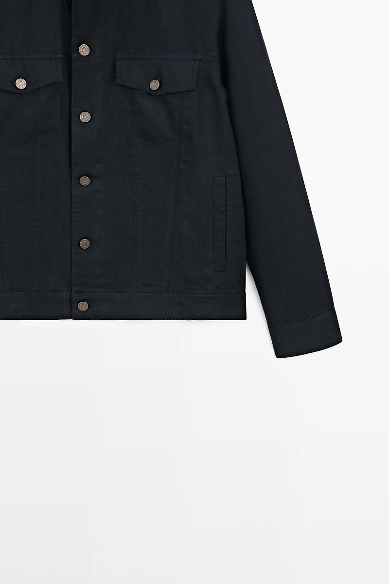 Veste 100 % lin avec détails poches