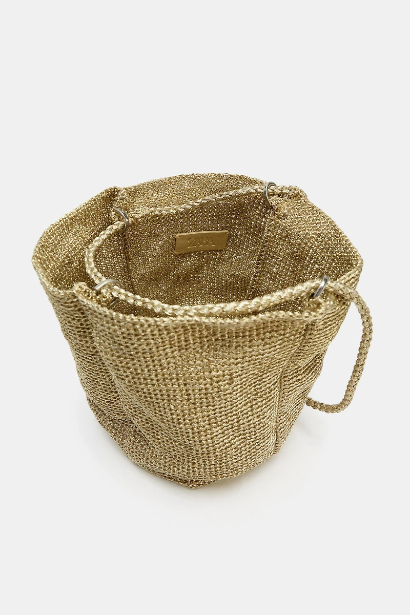 METALLIC BUCKET BAG