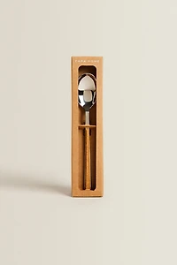 SET OF SPOONS WITH WOOD-DESIGN HANDLES (SET OF 4)