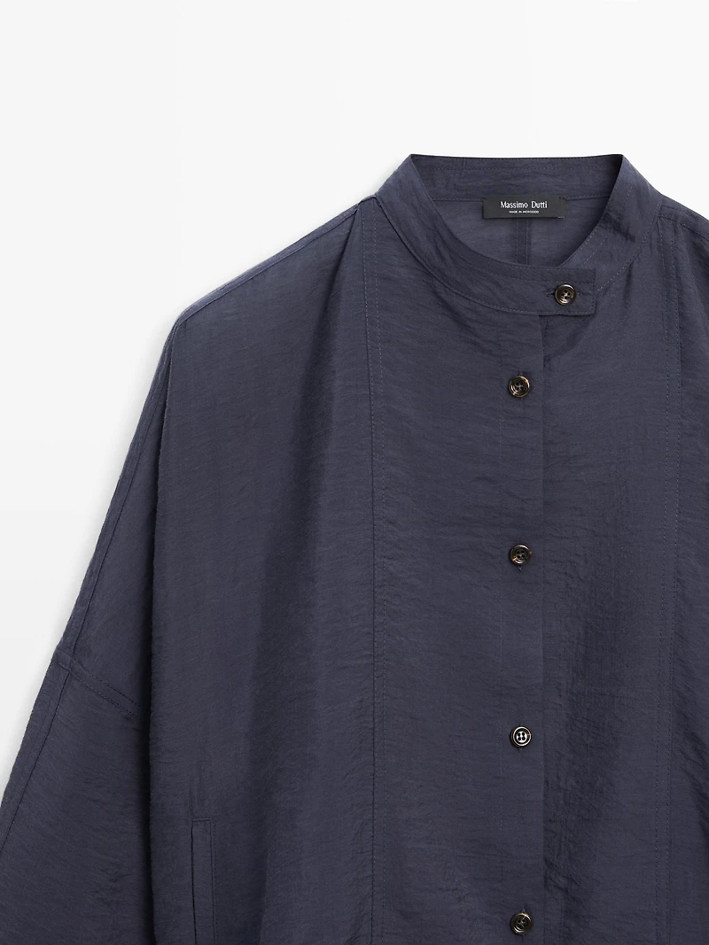 Blouson bomber col officier boutons