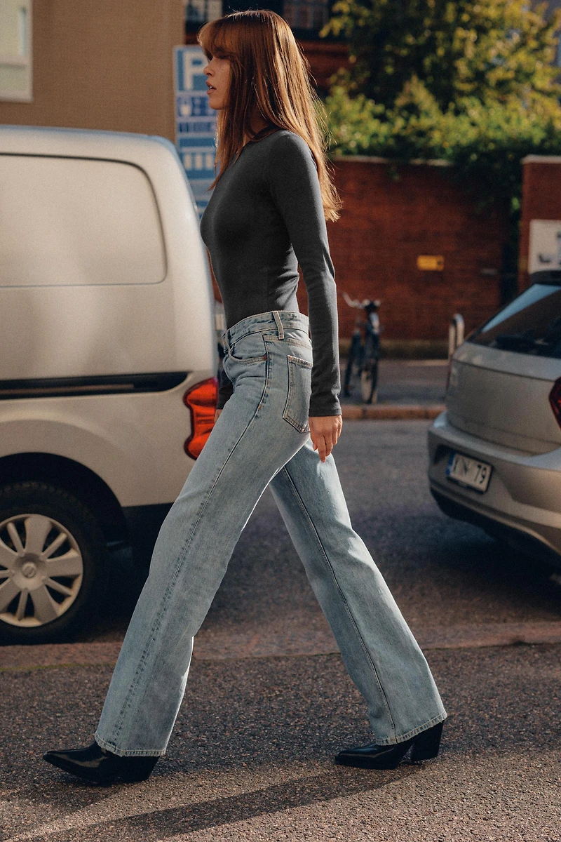 TRF MID-RISE WIDE LEG JEANS