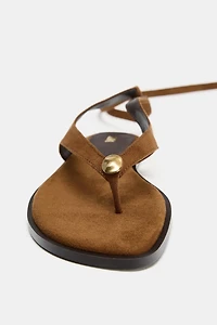 TIED FLAT SANDALS
