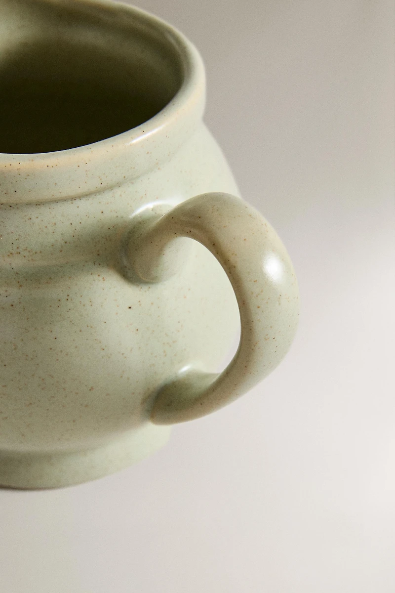 LOW STONEWARE PITCHER