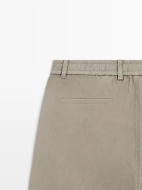 Linen blend Bermuda shorts