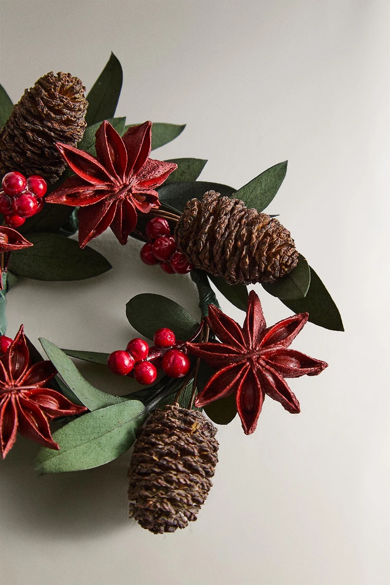 SET OF DRIED LEAF CHRISTMAS NAPKIN HOLDERS (SET OF 4)