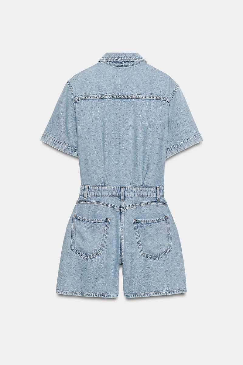 Z1975 SHORT FLOWY DENIM JUMPSUIT
