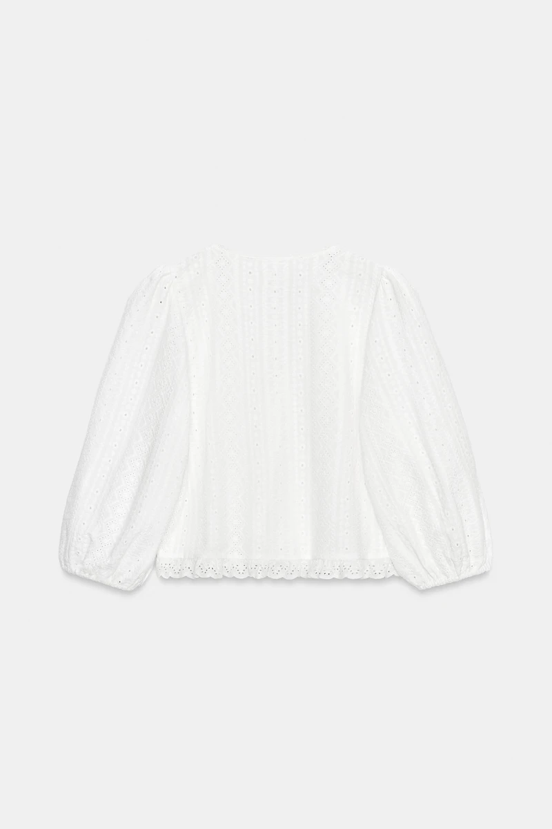 EYELET EMBROIDERED BLOUSE