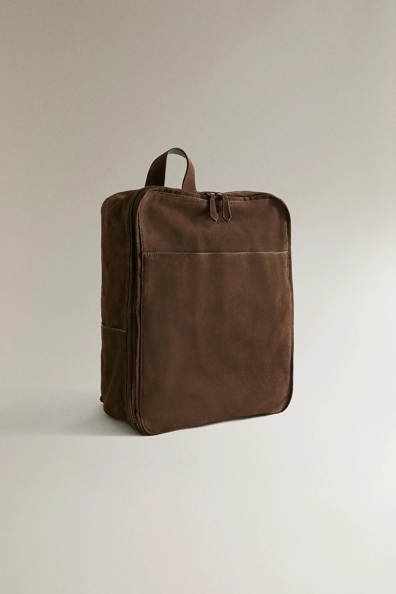 SPLIT SUEDE LEATHER BACKPACK