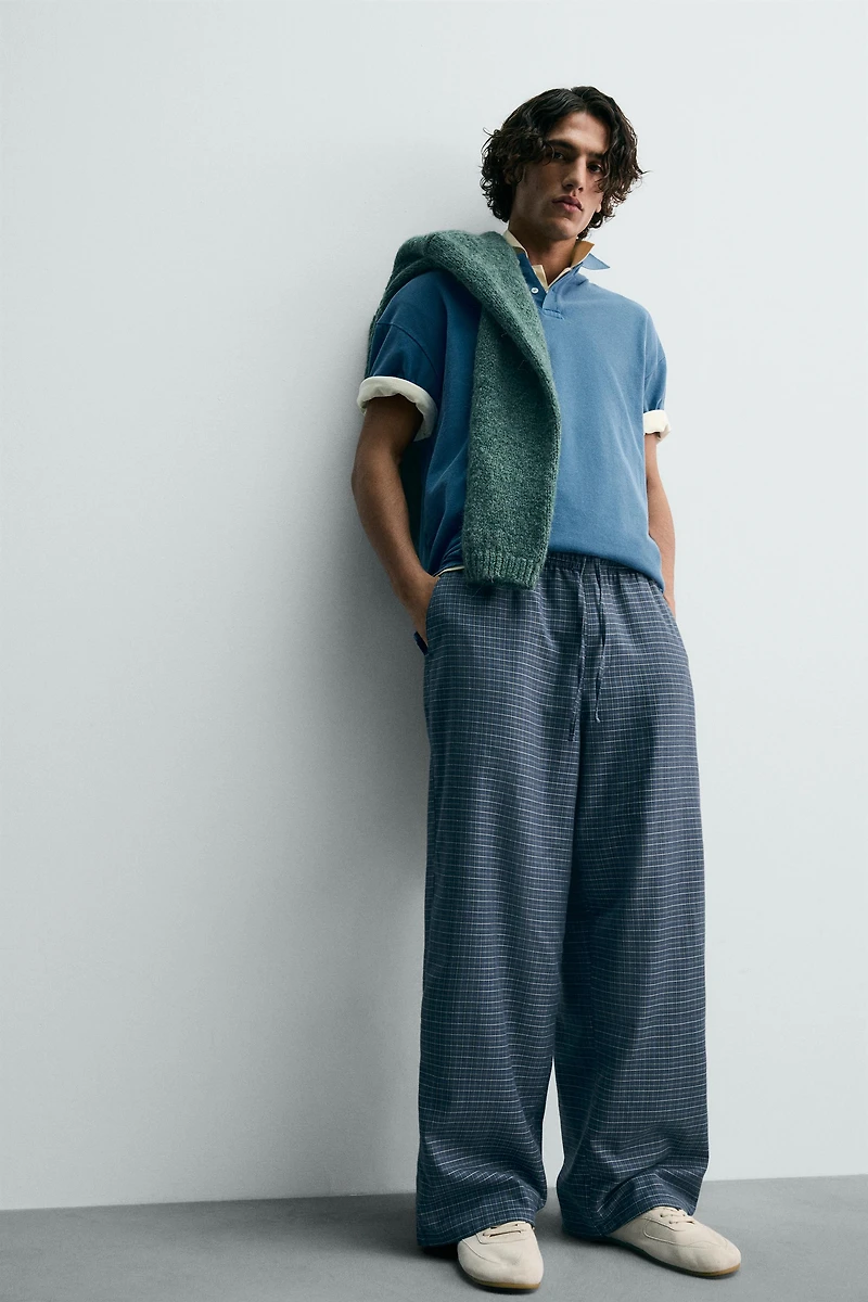 PLAID BAGGY FIT PANTS