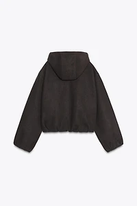 BLOUSON À CAPUCHE ET BAS ÉLASTIQUE