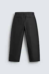 RELAXED FIT PINSTRIPE PANTS