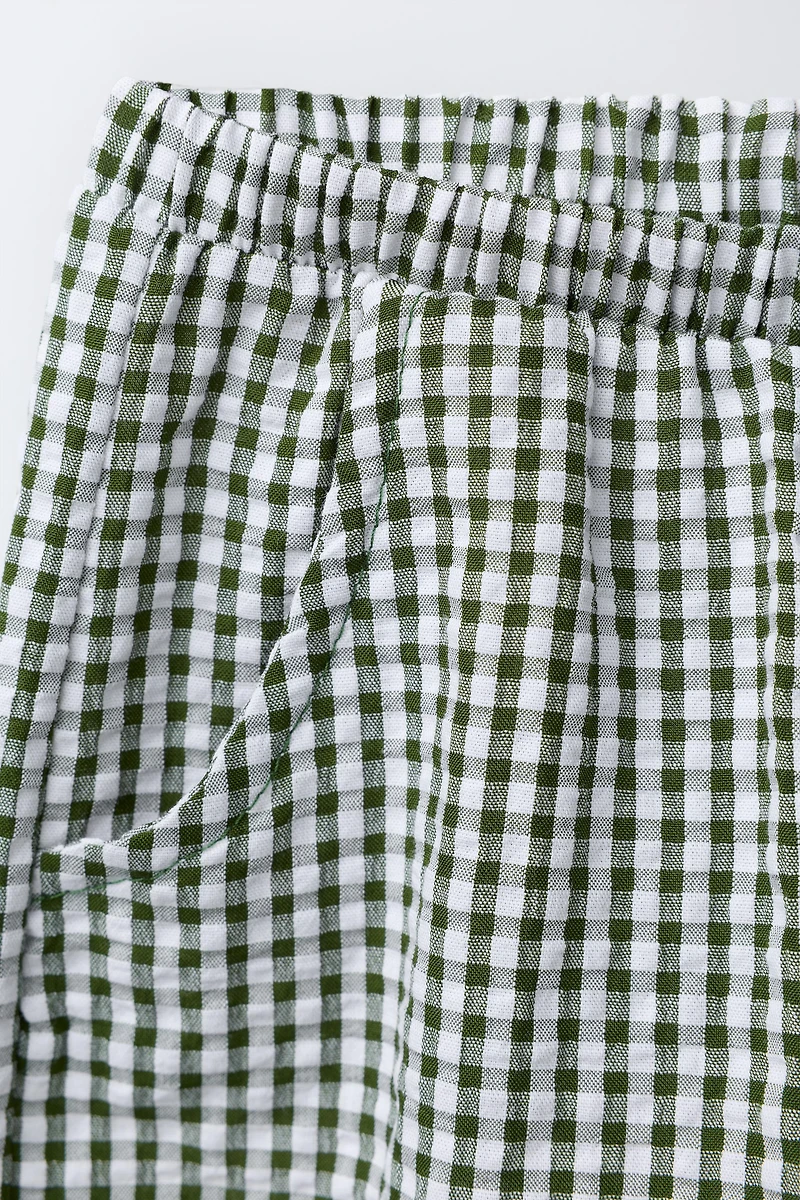 PANTALON BAGGY À CARREAUX VICHY