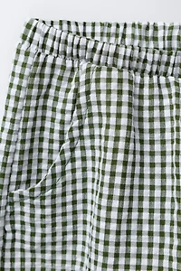 PANTALON BAGGY À CARREAUX VICHY