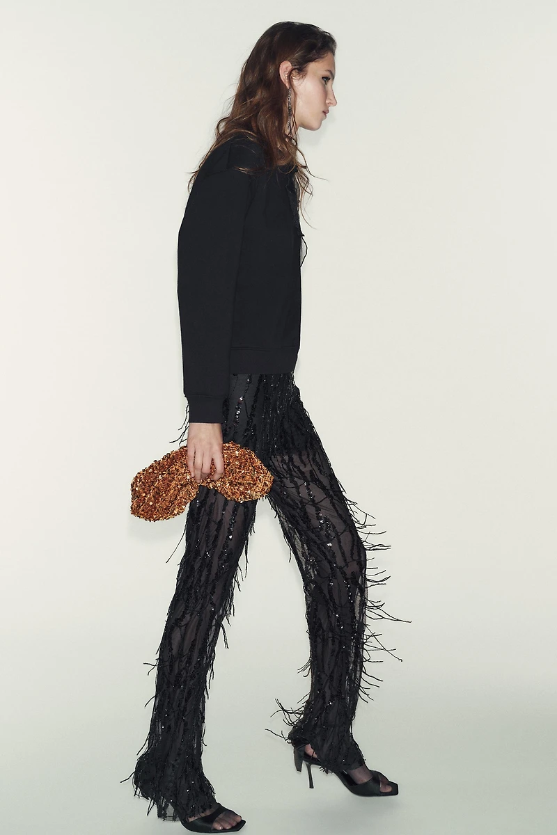 ORGANZA FLOWER SWEATSHIRT