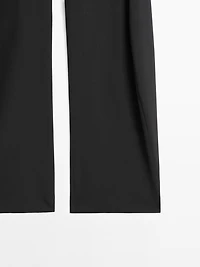 Darted wool blend trousers