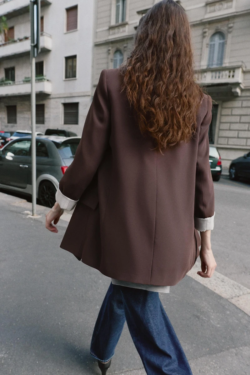 PRINTED CUFF BLAZER