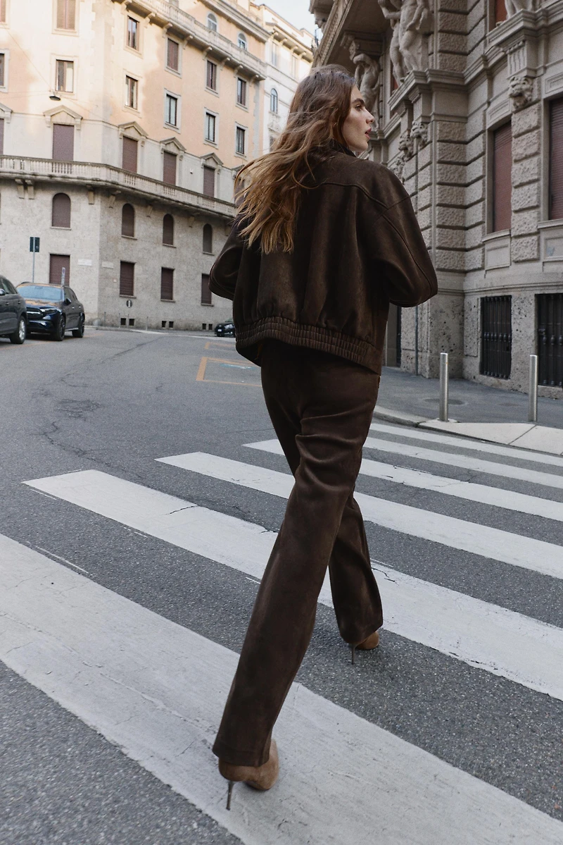 BLOUSON BOMBER OVERSIZE EFFET DAIM