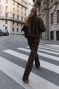 BLOUSON BOMBER OVERSIZE EFFET DAIM