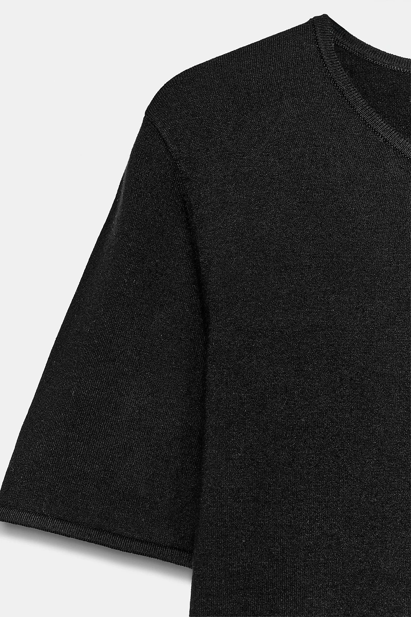 SHORT SLEEVE KNIT TOP