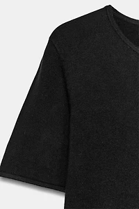 SHORT SLEEVE KNIT TOP