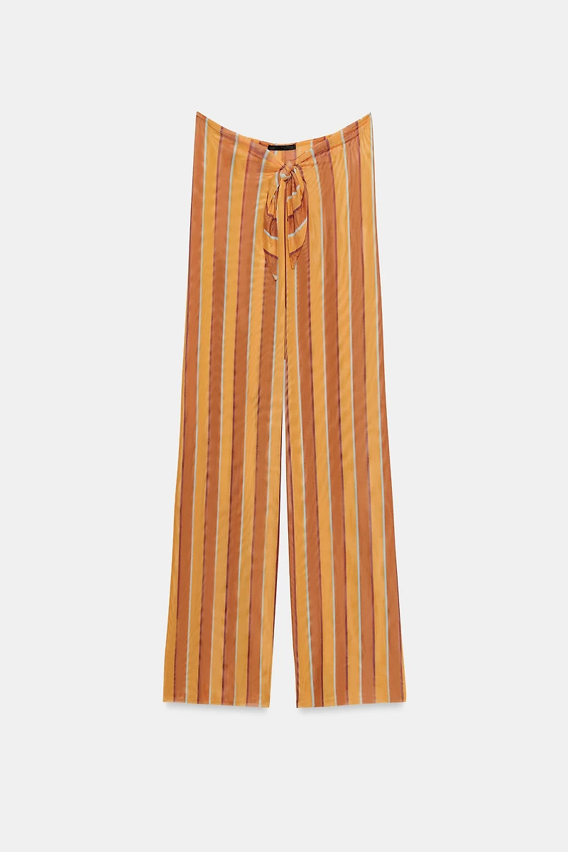 STRIPED TULLE PAREO PANTS