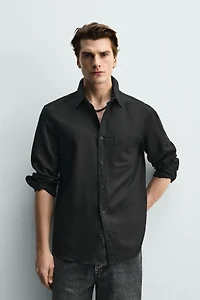 REGULAR FIT LINEN - COTTON SHIRT