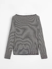 Striped long sleeve knit sweater