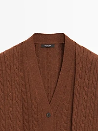 Cardigan laine avec écharpe