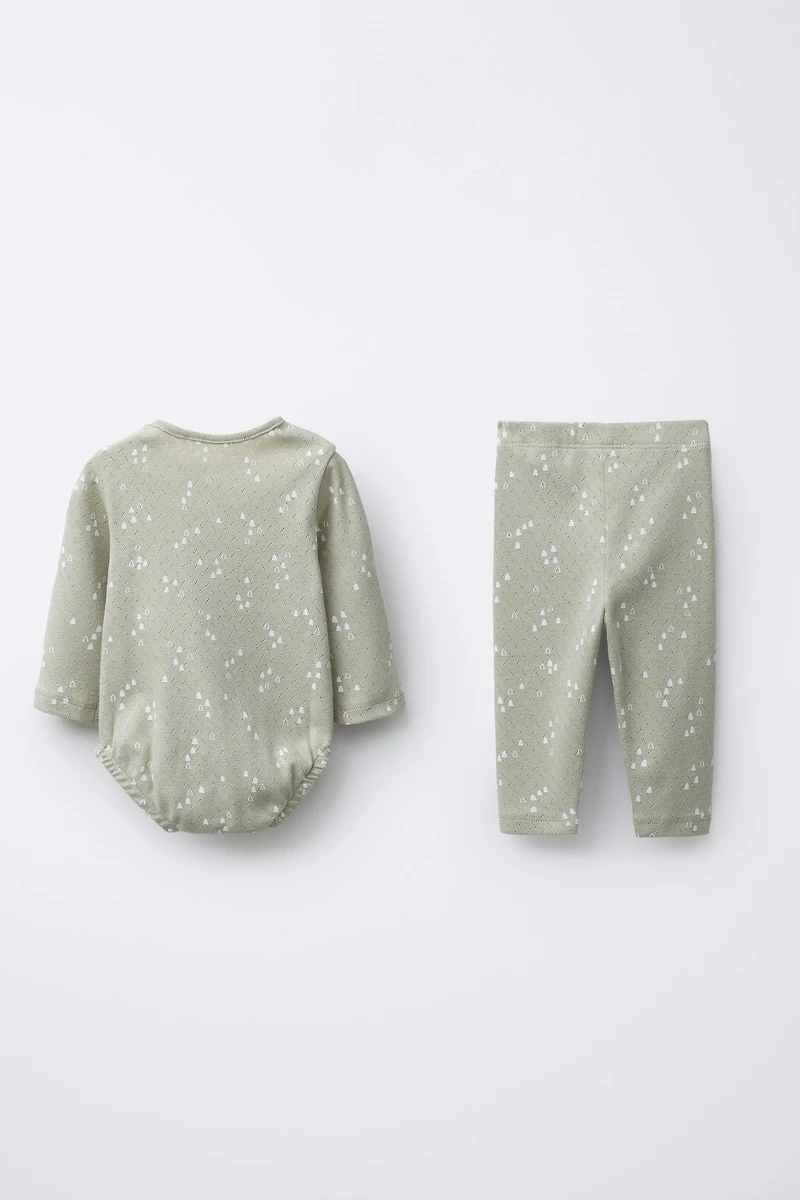 BODYSUIT AND LEGGINGS SET WITH TREES