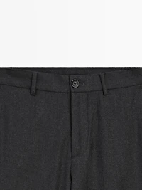 100% wool flannel trousers with elasticated side