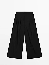 Flowing palazzo trousers with darts