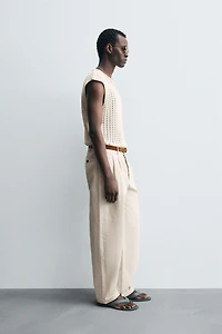 SLEEVELESS KNIT T-SHIRT