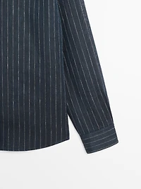 Chemise regular fit à rayures en lin