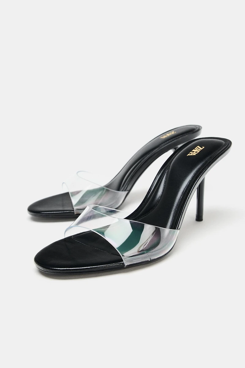VINYL HEELED SANDALS