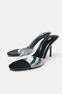 VINYL HEELED SANDALS