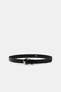 OVAL BUCKLE LEATHER BELT