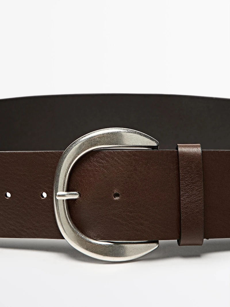 Ceinture large en cuir nappa