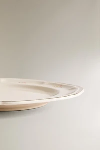 PORCELAIN DINNER PLATE WITH FLORAL PRINT