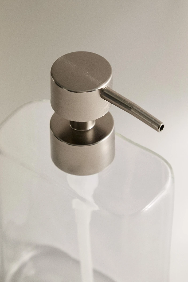 BOROSILICATE GLASS SOAP DISPENSER WITH LETTERS