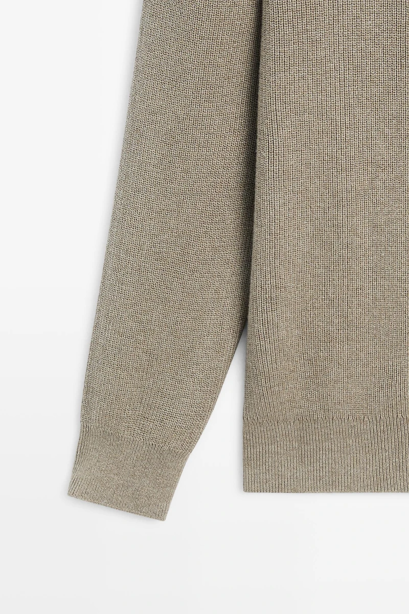 100% cotton ribbed knit cardigan