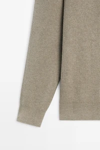 100% cotton ribbed knit cardigan