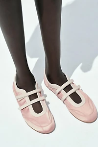BALLERINES SURPIQÛRES EFFET SATINÉ