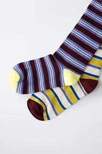 TWO-PACK OF STRIPED LONG SOCKS