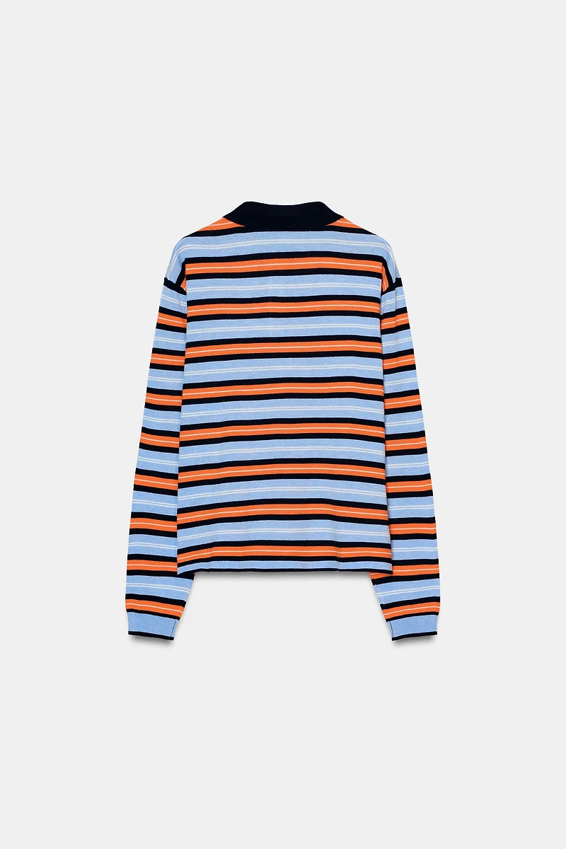 STRIPED KNIT POLO