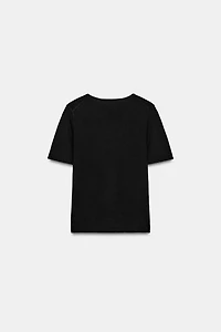 SHORT SLEEVE KNIT TOP