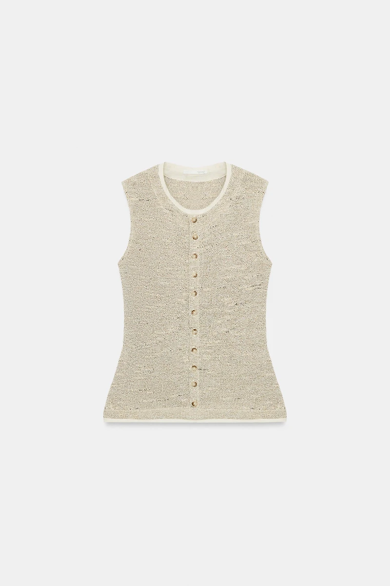 BUTTONED VEST TOP