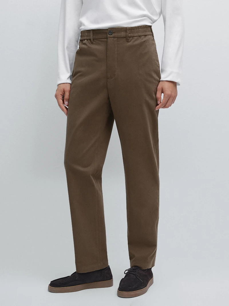 Cotton blend jogger fit trousers